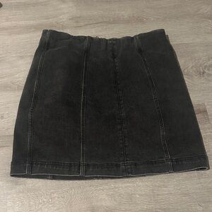 Classic Black Denim Skirt